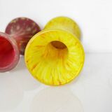 Ensemble de deux vases en verre marmoréen