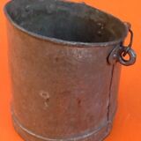Jouet ancien de poupée seau à charbon zinc galvanisé hauteur : 130mm