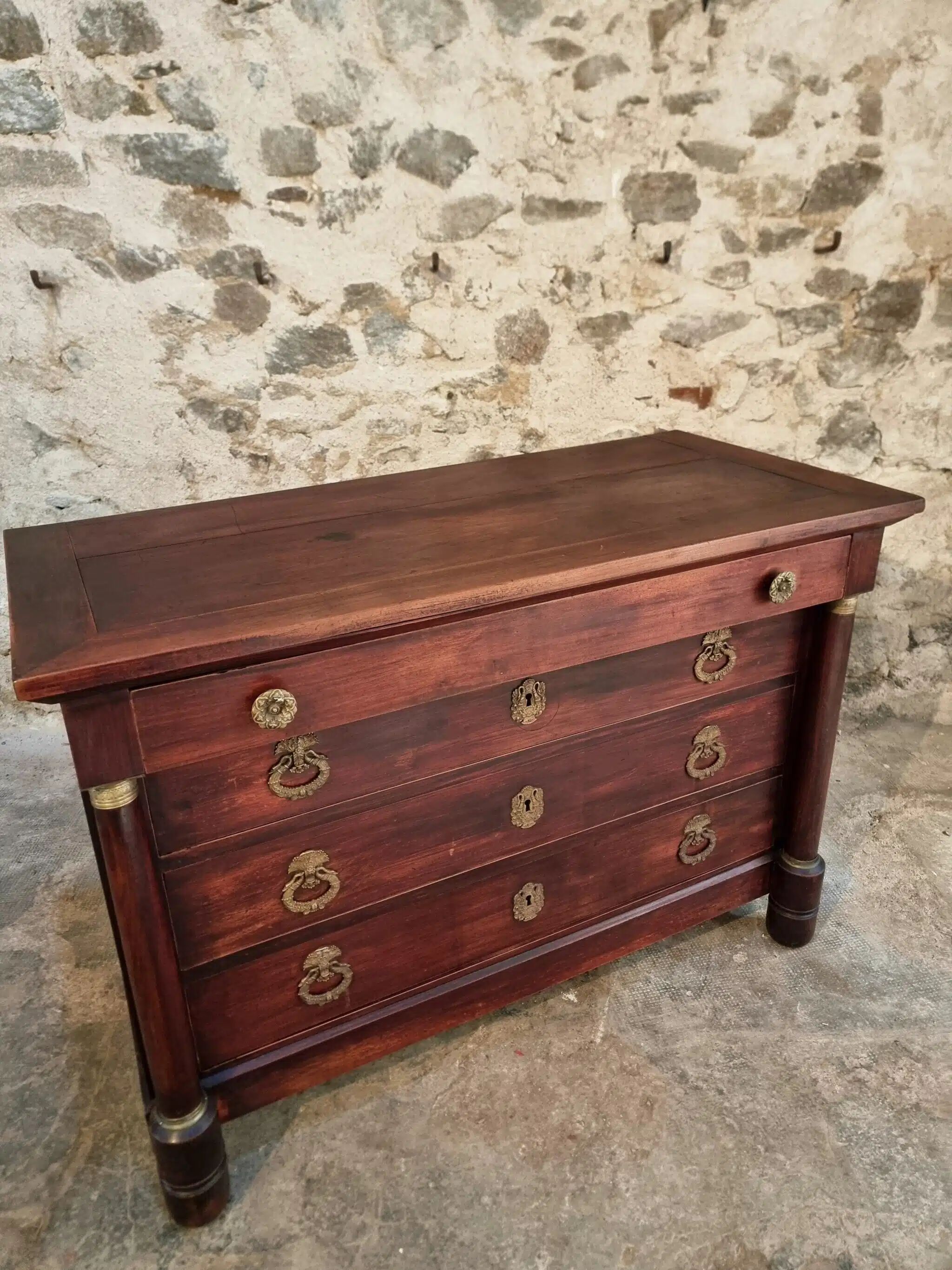 Commode Empire française ancienne en acajou
