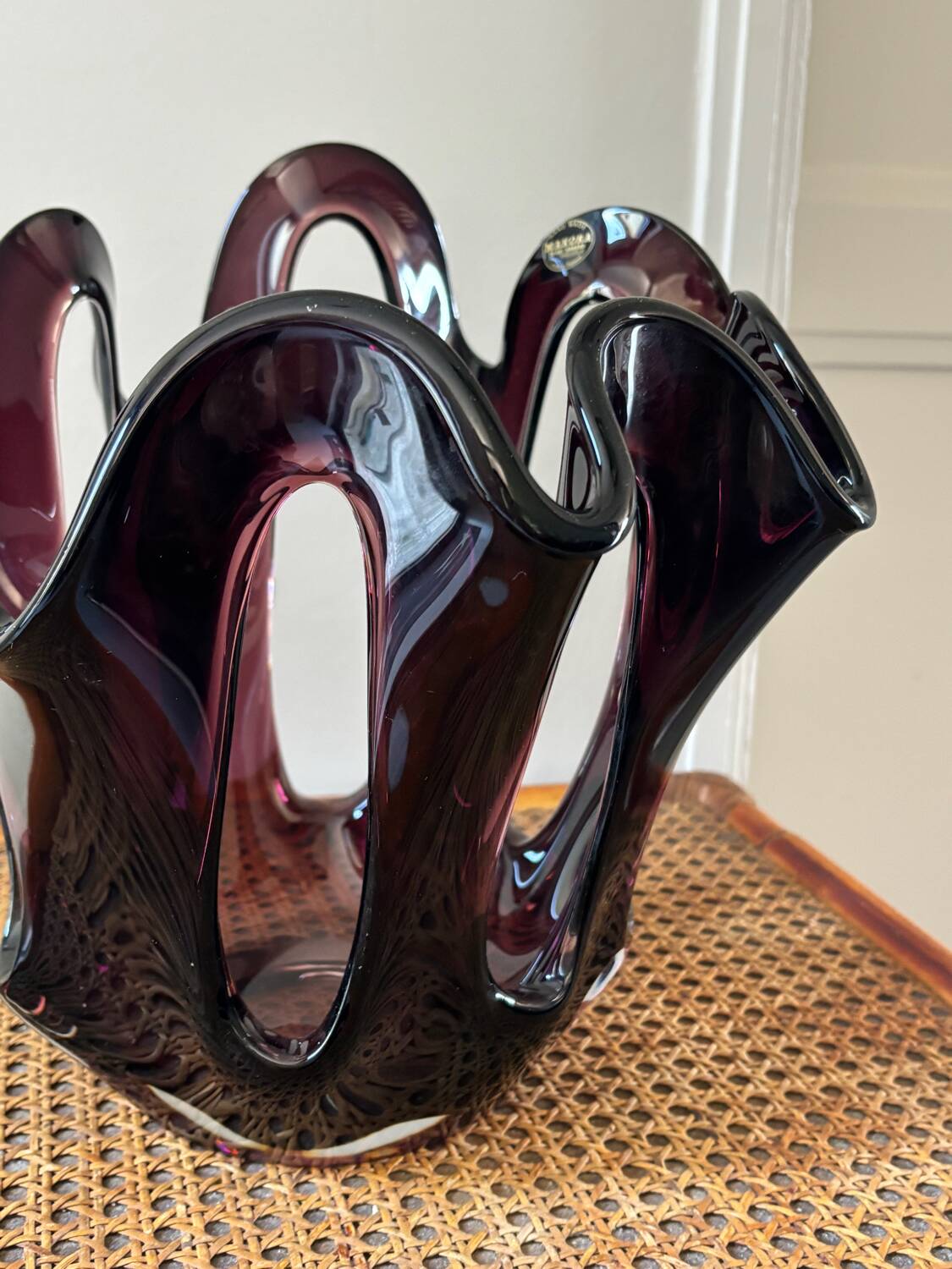 Blown glass vase - art glass - Makora