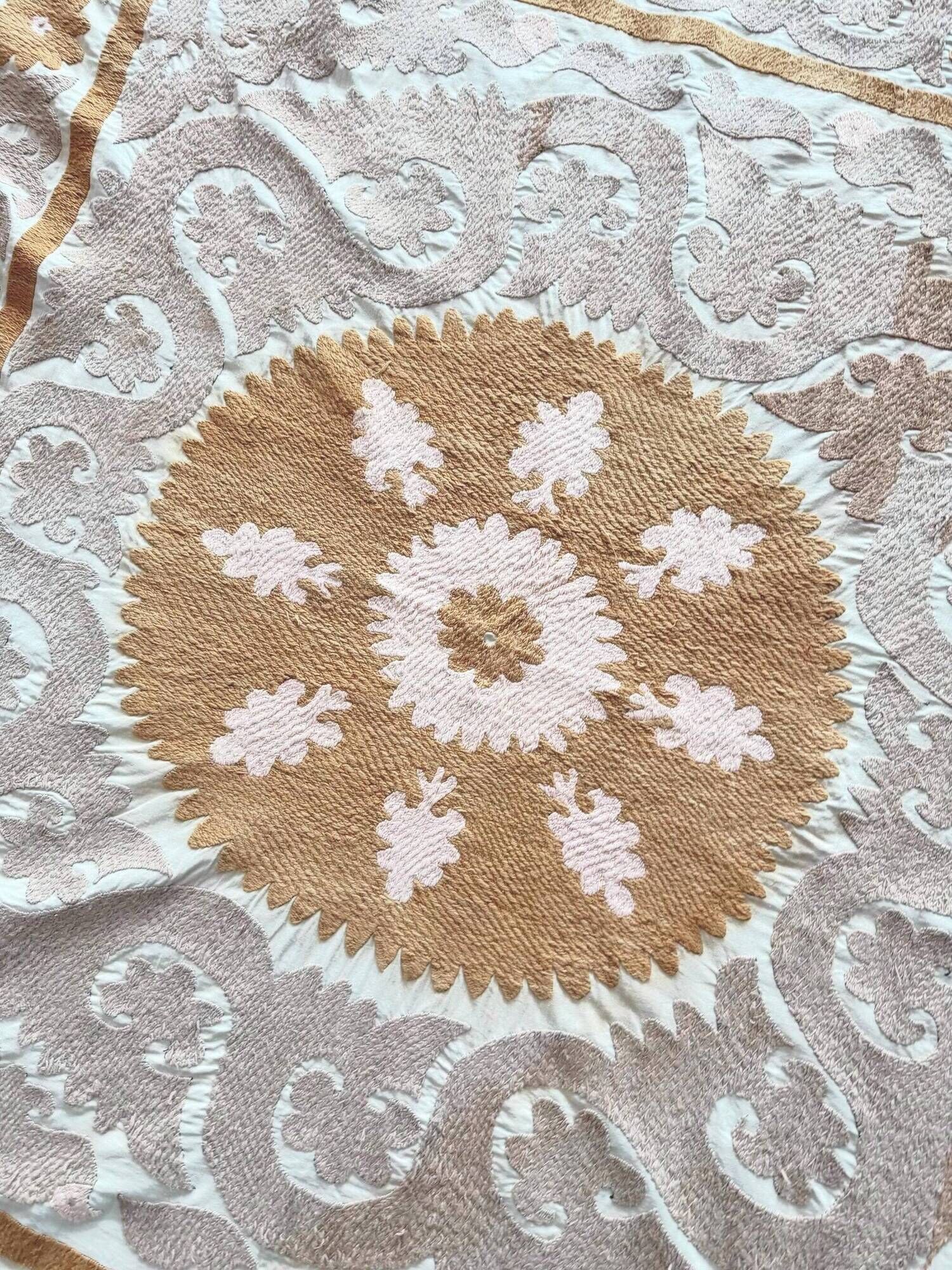 Vintage hand-embroidered tablecloth 137x142 cm