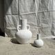 Large handcrafted terracotta vase painted white with double handles H40 D30