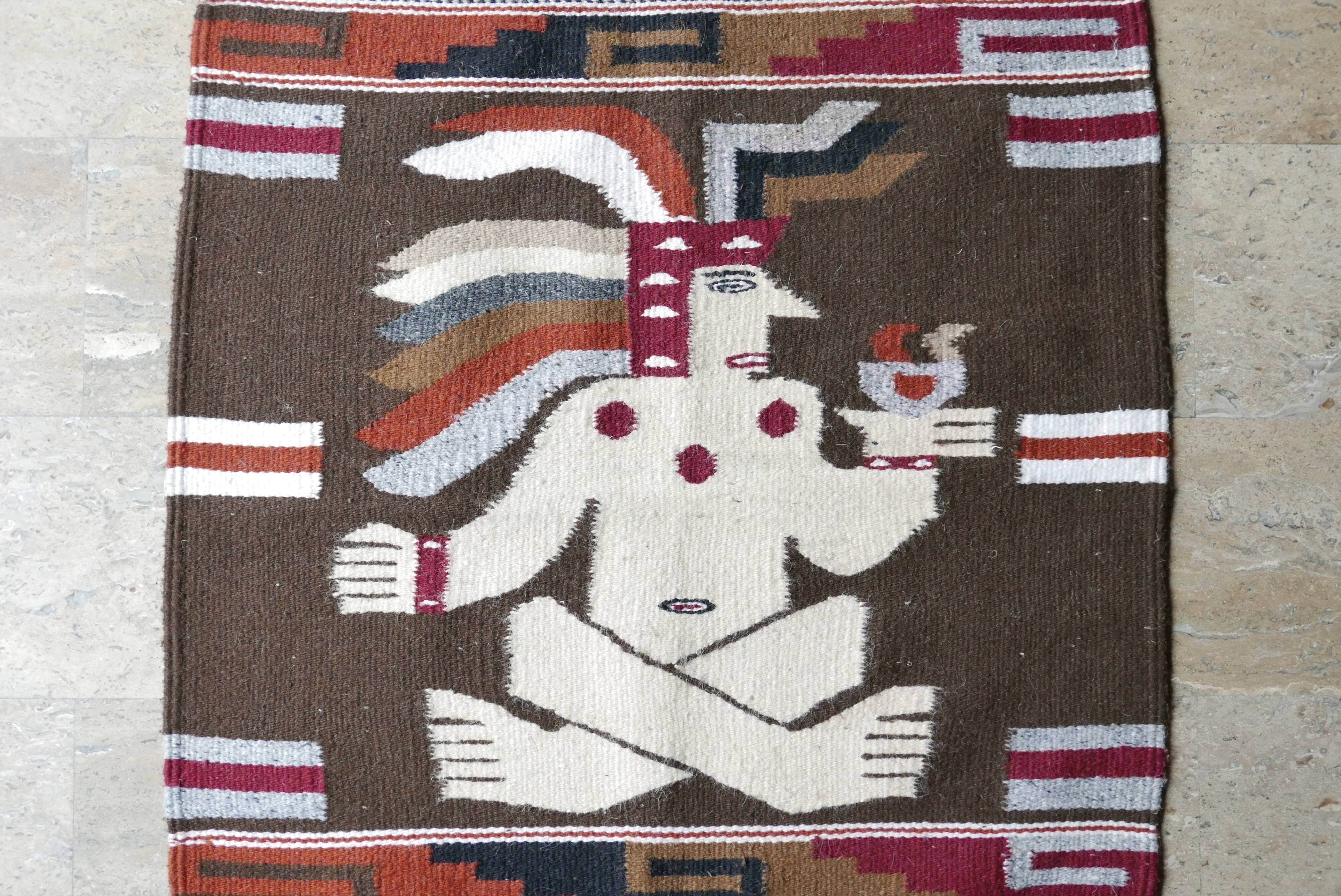 South American folk rug, 1970s - 150 X 69 cm
