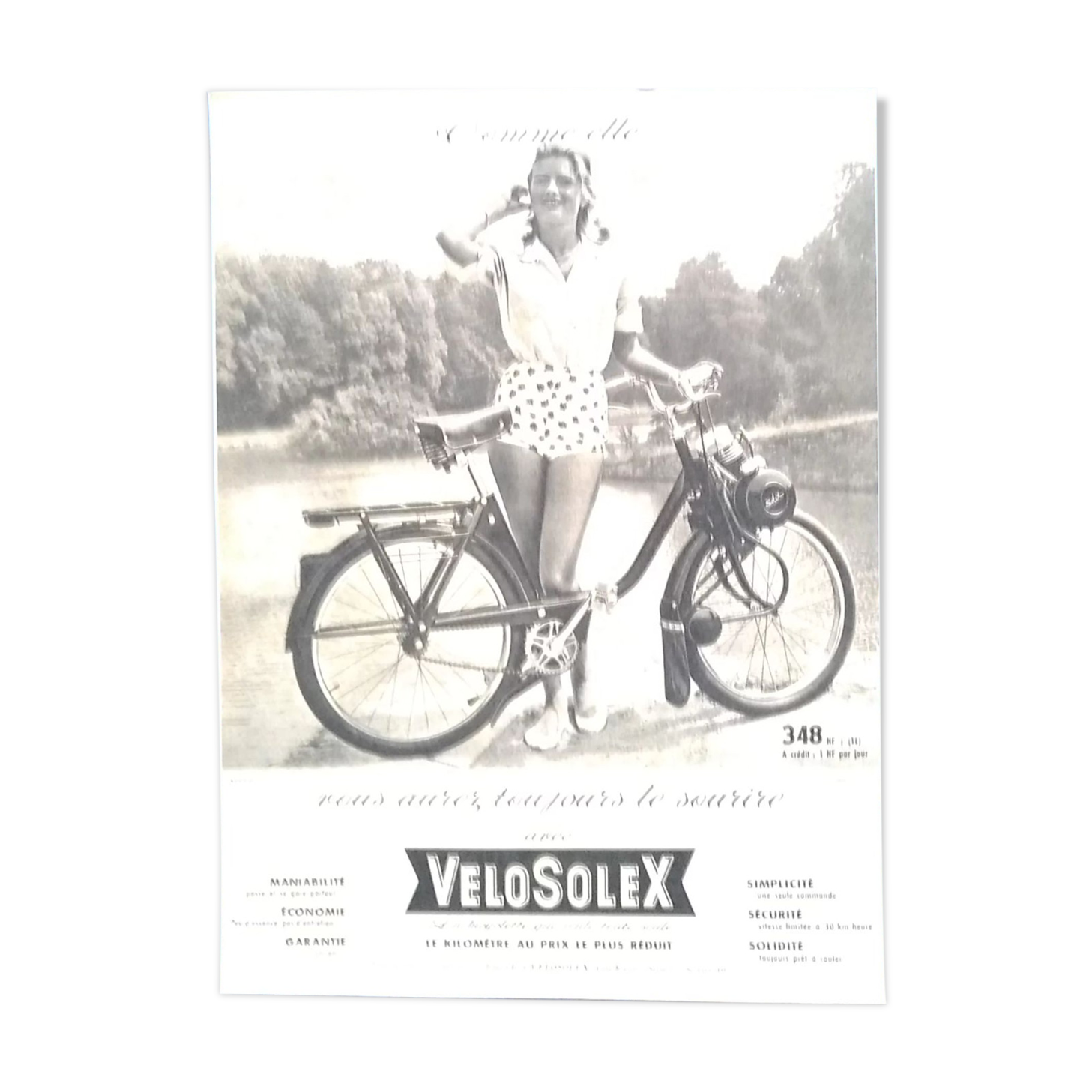 Bicycle Solex paper advertisement from a period magazine