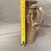 Vintage Signed Madelaine Jolly 1950 Enamelled Ceramic Pitcher Jug