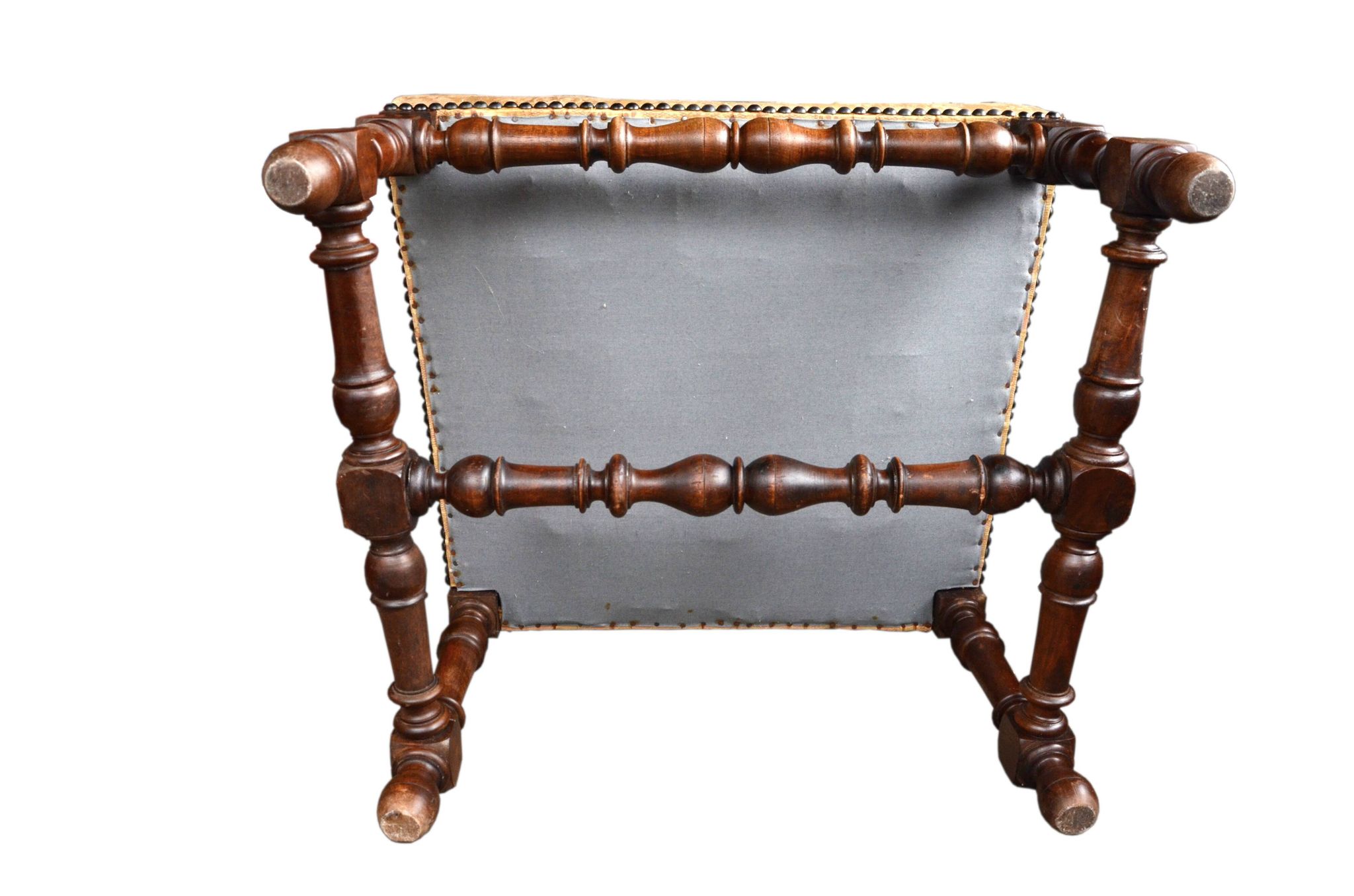 Armchair in the style of Louis XIII, handcrafted, antique.