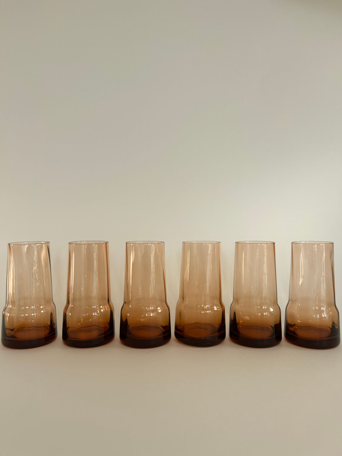 Set de 6 verres ambrés