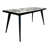 Abstract Painted Dining Table in Black and White, 1953