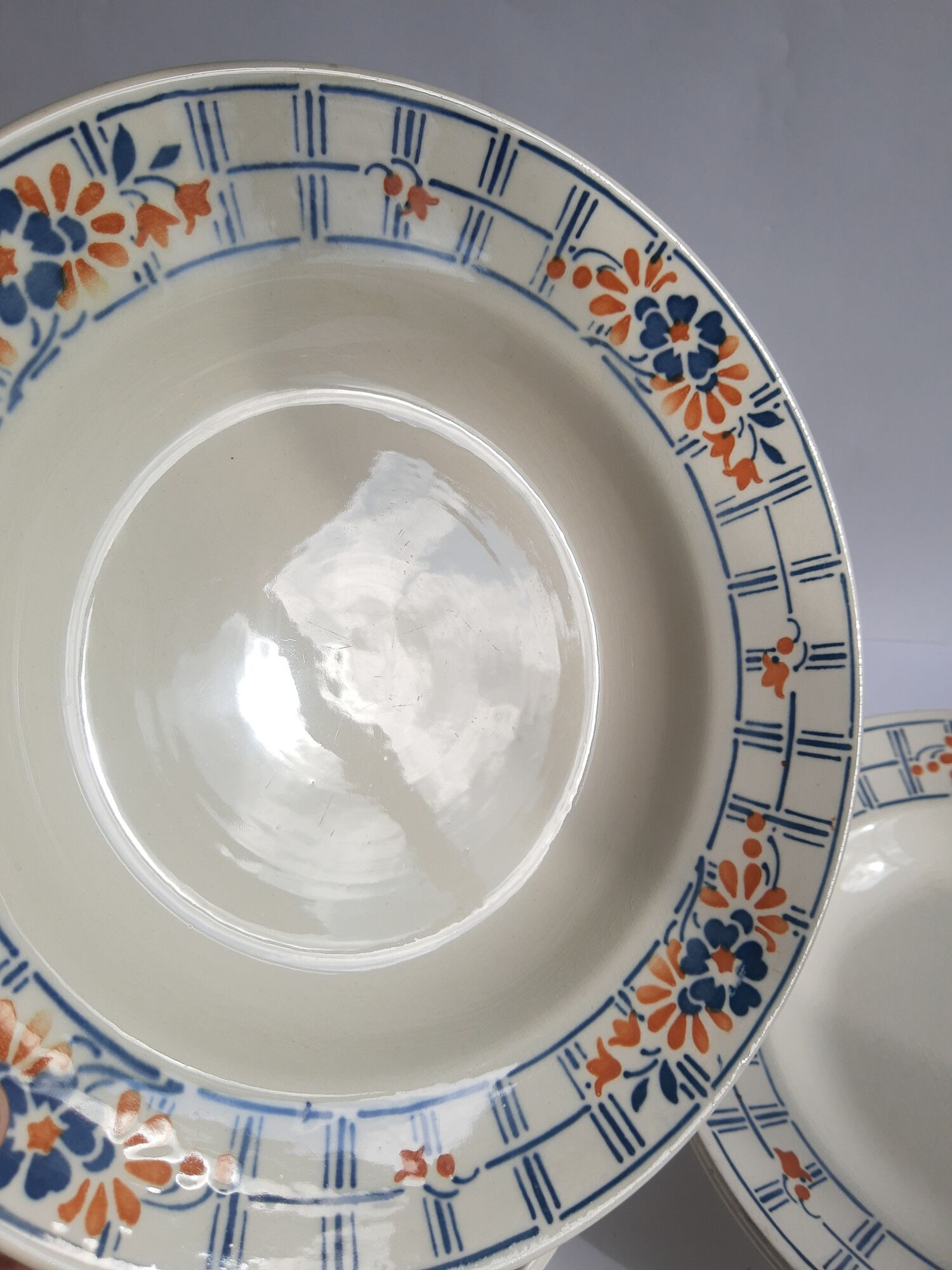 Set of 6 hollow plates Badonvillers chavillé vintage