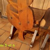 Lot of wooden mountain chairs, France 1950s
