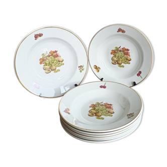8 autumn hollow porcelain plates