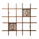 2-light wall lamp with teak grid frame mazzega 1960s vintage modern antique