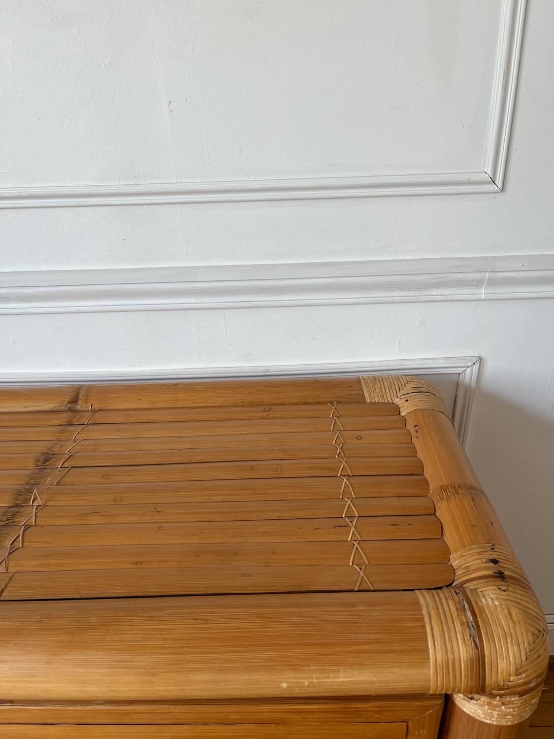 Commode italienne bambou et rotin