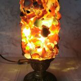 Table lamp gilded wood and stones