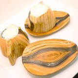 Set of 2 XL imitation wood cups Grandjean Jourdan Vallauris