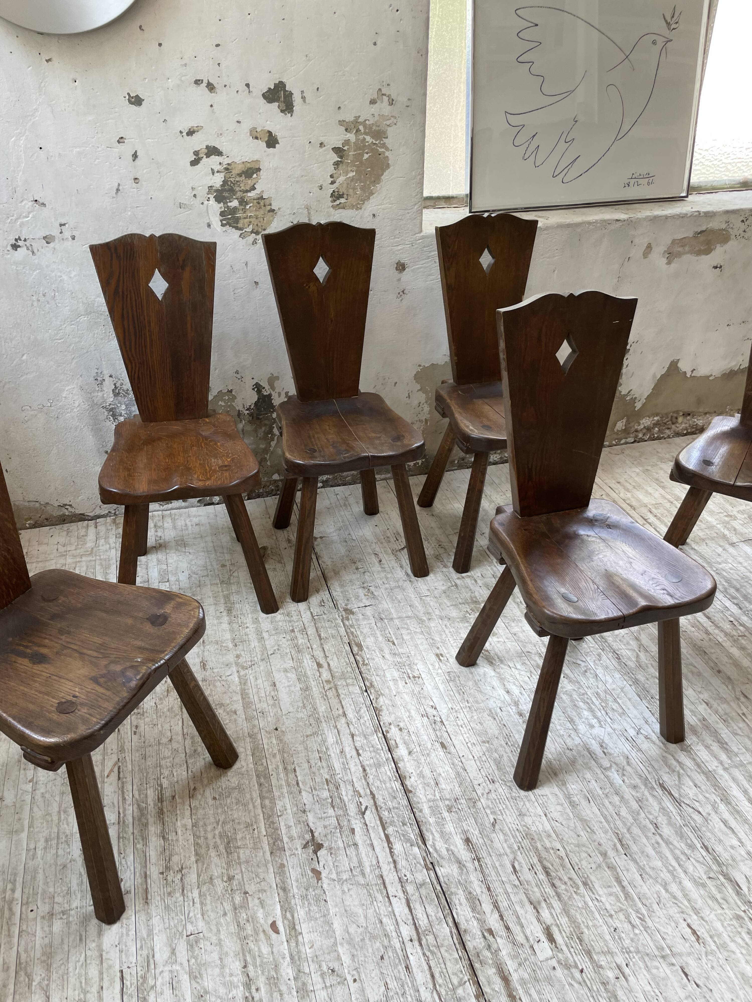 Chaises chêne massif chapo savoyarde art populaire