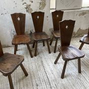 Solid oak chairs Savoyard cap popular art