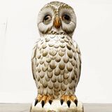 Vintage Italian ceramic owl umbrella stand