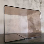 Rectangular piece of furniture or smoked plexiglass coffee table by Michel Dumas.
