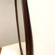 Large 1970s Italian Wall Mirror Wooden Frame Scudo Shape
