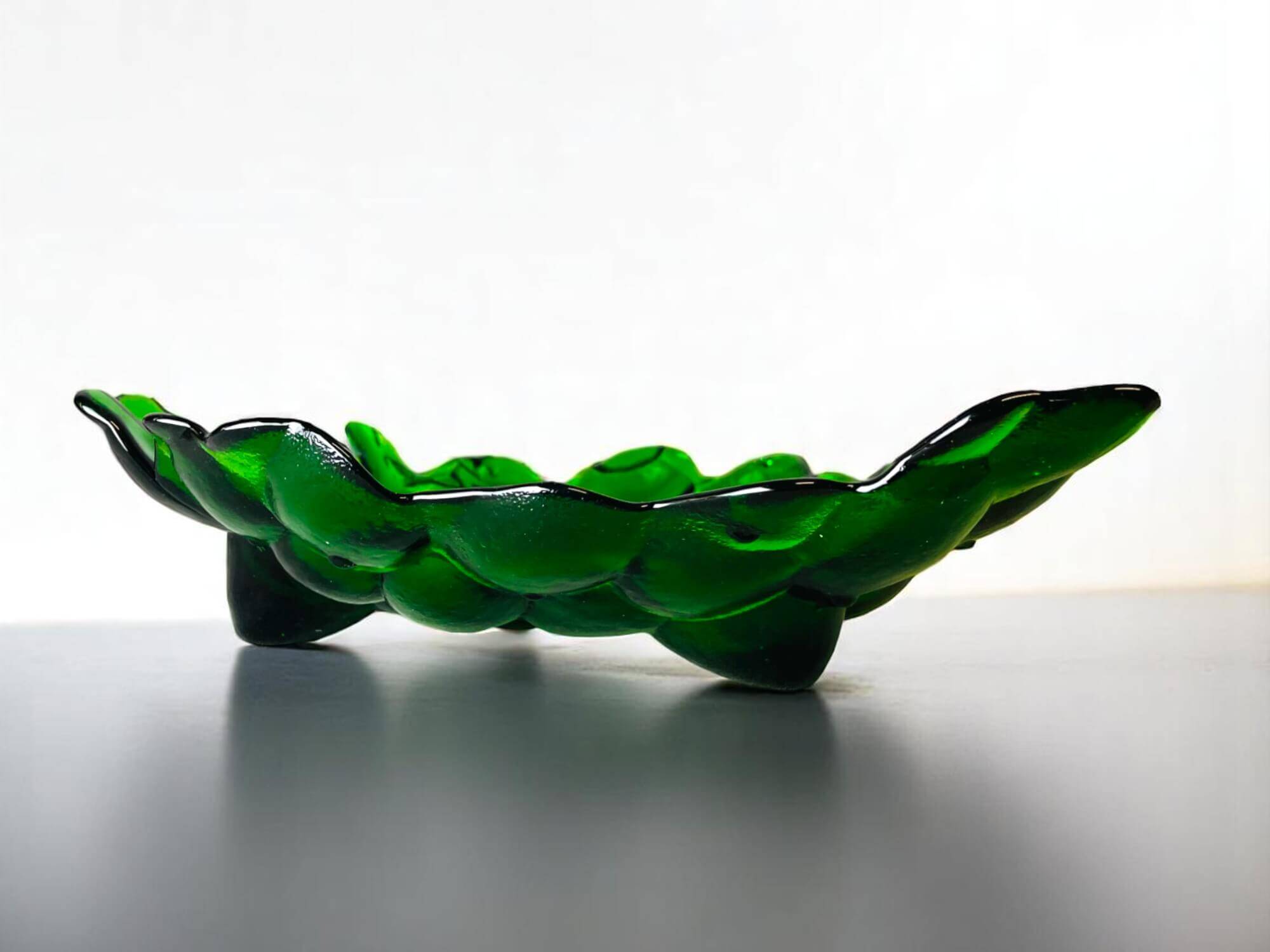 Green depression glass grape shaped vase