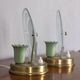 Pair of Vintage 1950s Brass and Glass Table Lamps, Italian Design