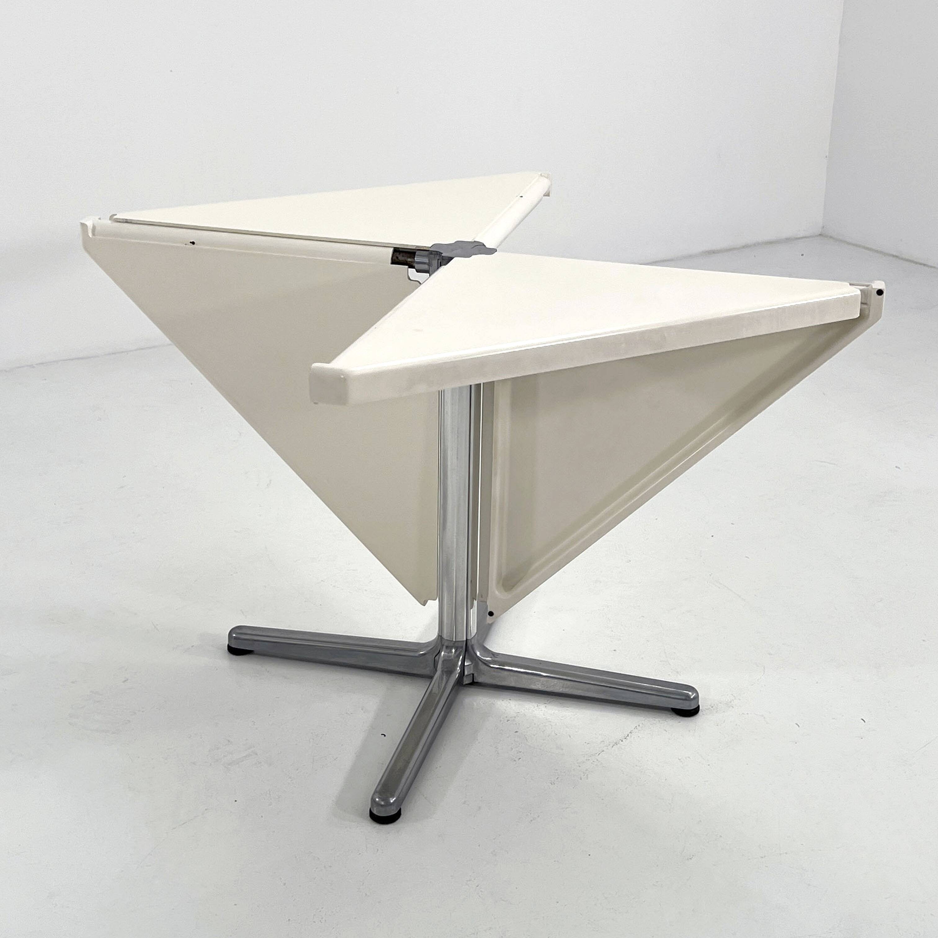 Table Pliable Plana blanche par Giancarlo Piretti pour Anonima Castelli, 70