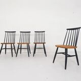 Set of four spindle back chairs, The Netherlands 1960's
