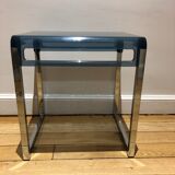 Plexiglas and blue chrome table