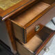 Old desk in cherry and green leather