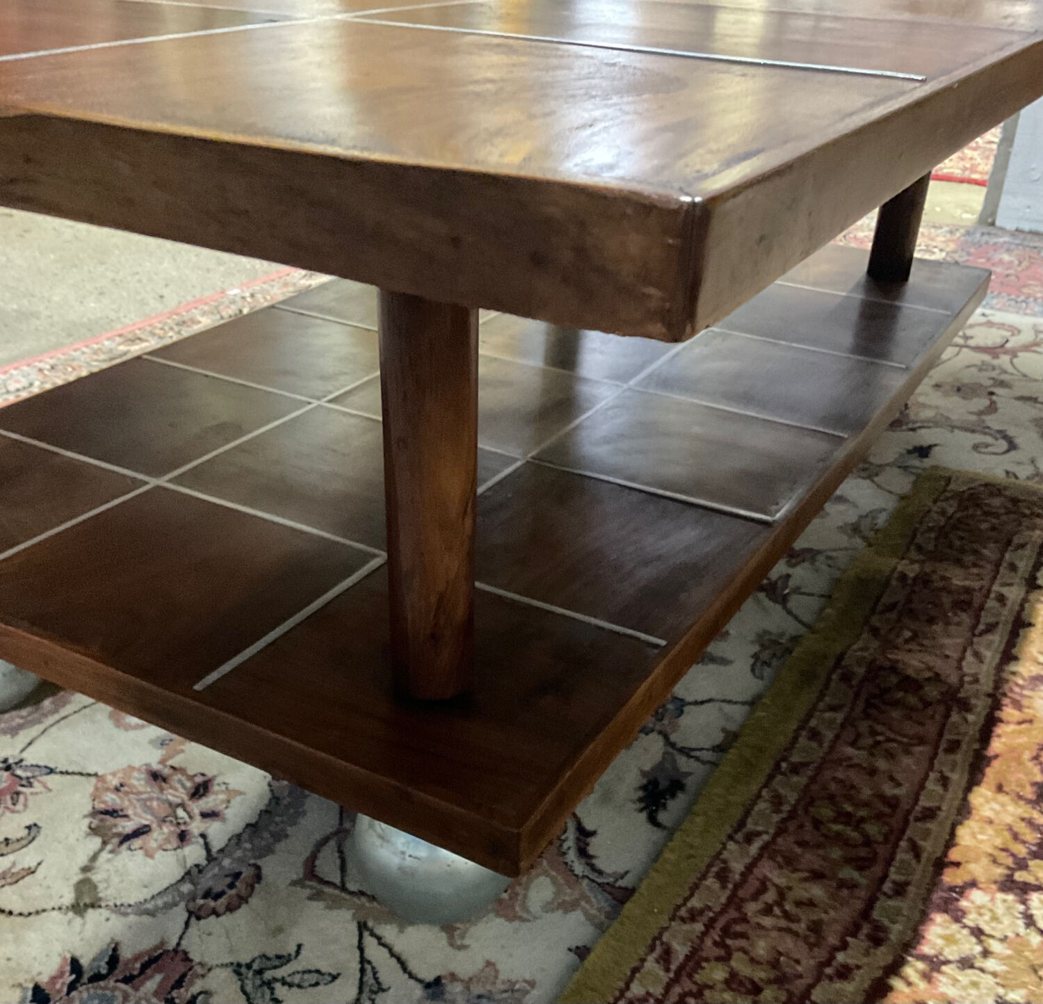 Scandinavian coffee table from the 50s in teak and aluminum