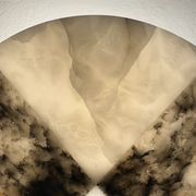 Rainbow wall lamp in alabaster and marble in the taste of Angelo Mangiarotti.