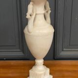 Mid-20th century alabaster lamp on shower stand