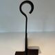 Important Pair of Modernist Wrought Iron Andirons with Ring Finials