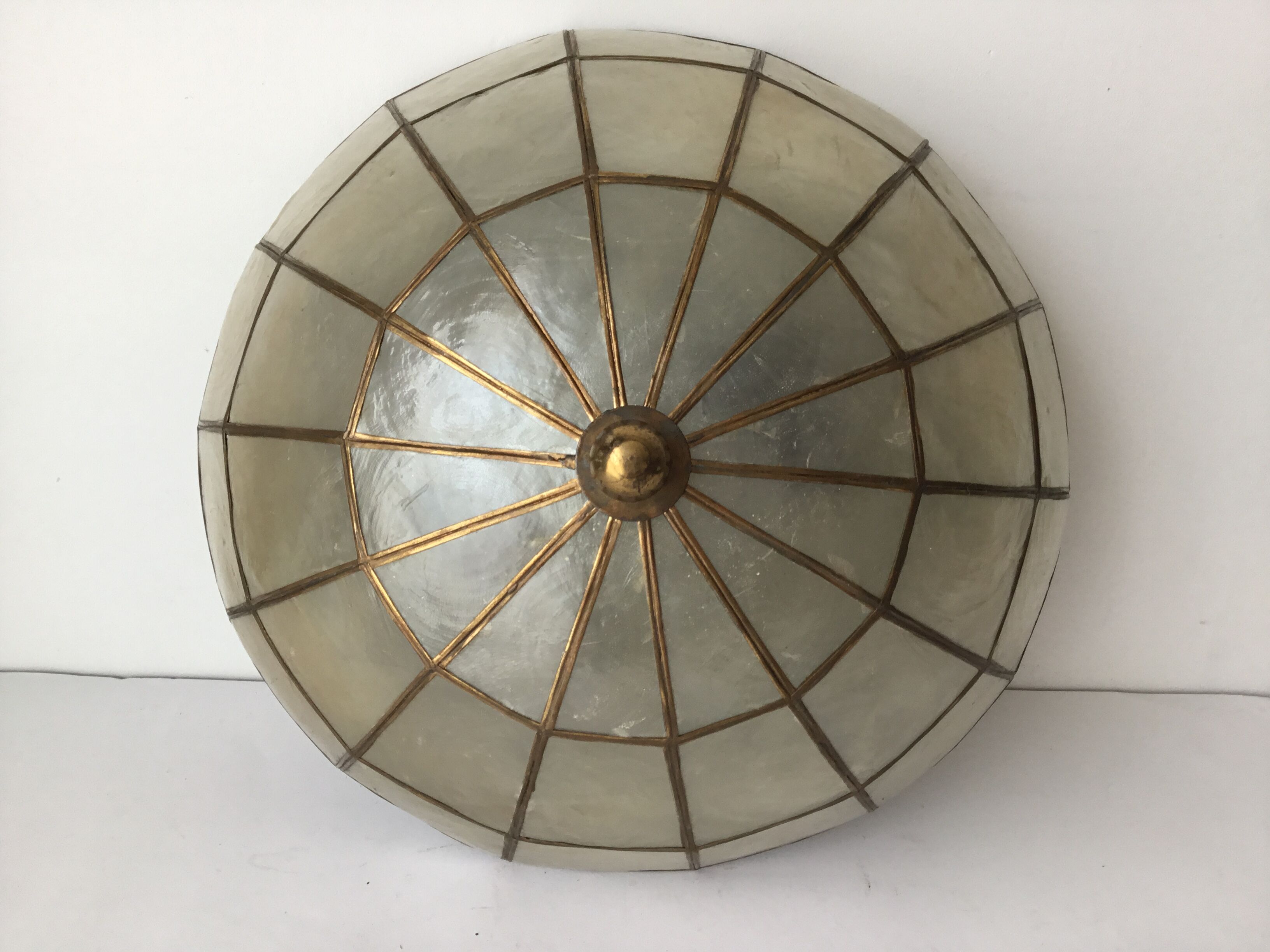 Mother-of-pearl and brass ceiling light