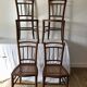 set of 4 bistro chairs in turned wood and canework stamped early 20th century