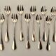 12 Superb Ercuis Silver Metal Oyster Forks