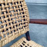 Rope Lounge Chair by Adrien Audoux & Frida Minet for Vibo Vesoul, France, 1940s