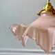 suspension in serrated opaline pleated pink early twentieth century