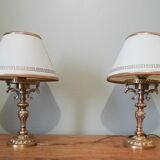 Paire de lampes de chevet en bronze doré