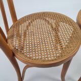 Set of 2 Mid Century Zpm Radomsko Bentwood and Cane dining chairs, 1960s
