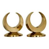 Pair of mid-century Swedish brass candle holders by Arthur Pe Kolbäck