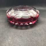 Val st Lambert ashtray in red crystal -sig
