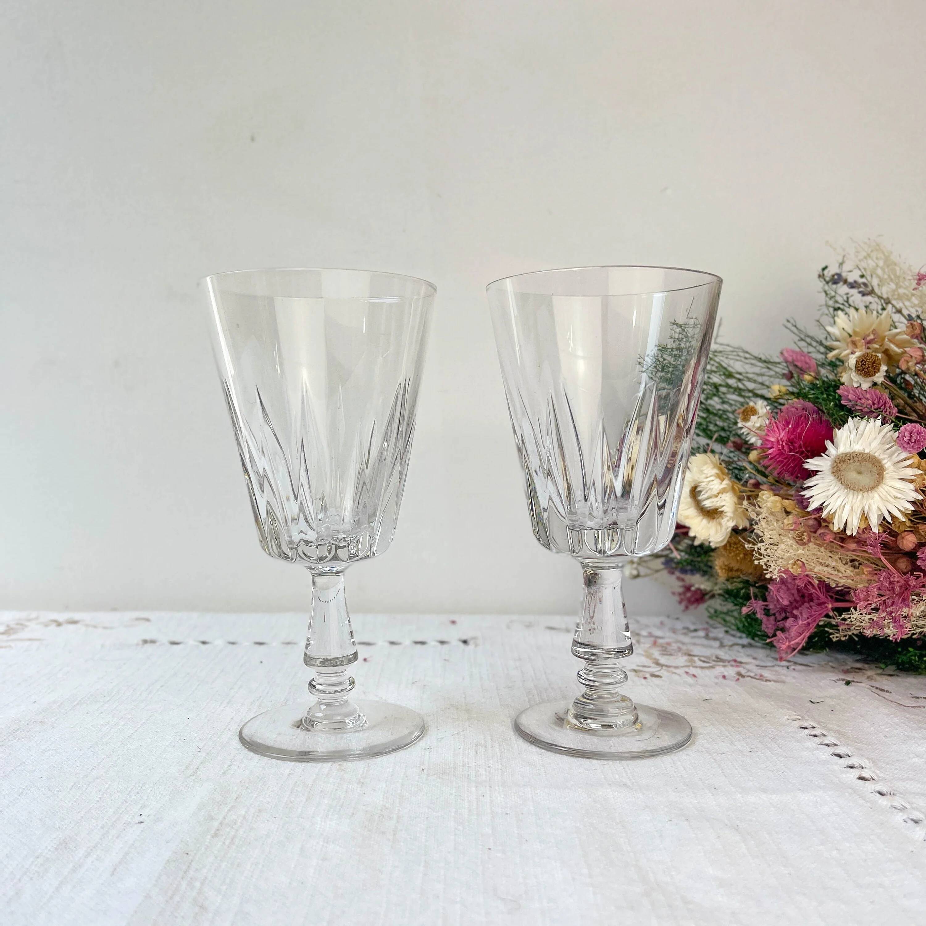 2 verres à eau vintage