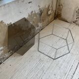 Hexagonal glass and chrome coffee table