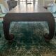 Large antique Chinese black table made of patinated solid wood.