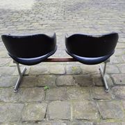 Deux double chaises fauteuils bancs en cuir Geoffrey Harcourt Artifort années 60