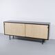 ENFILADE FLORENCE KNOLL MODEL 116 WOOD LEATHER AND RATTAN 1960