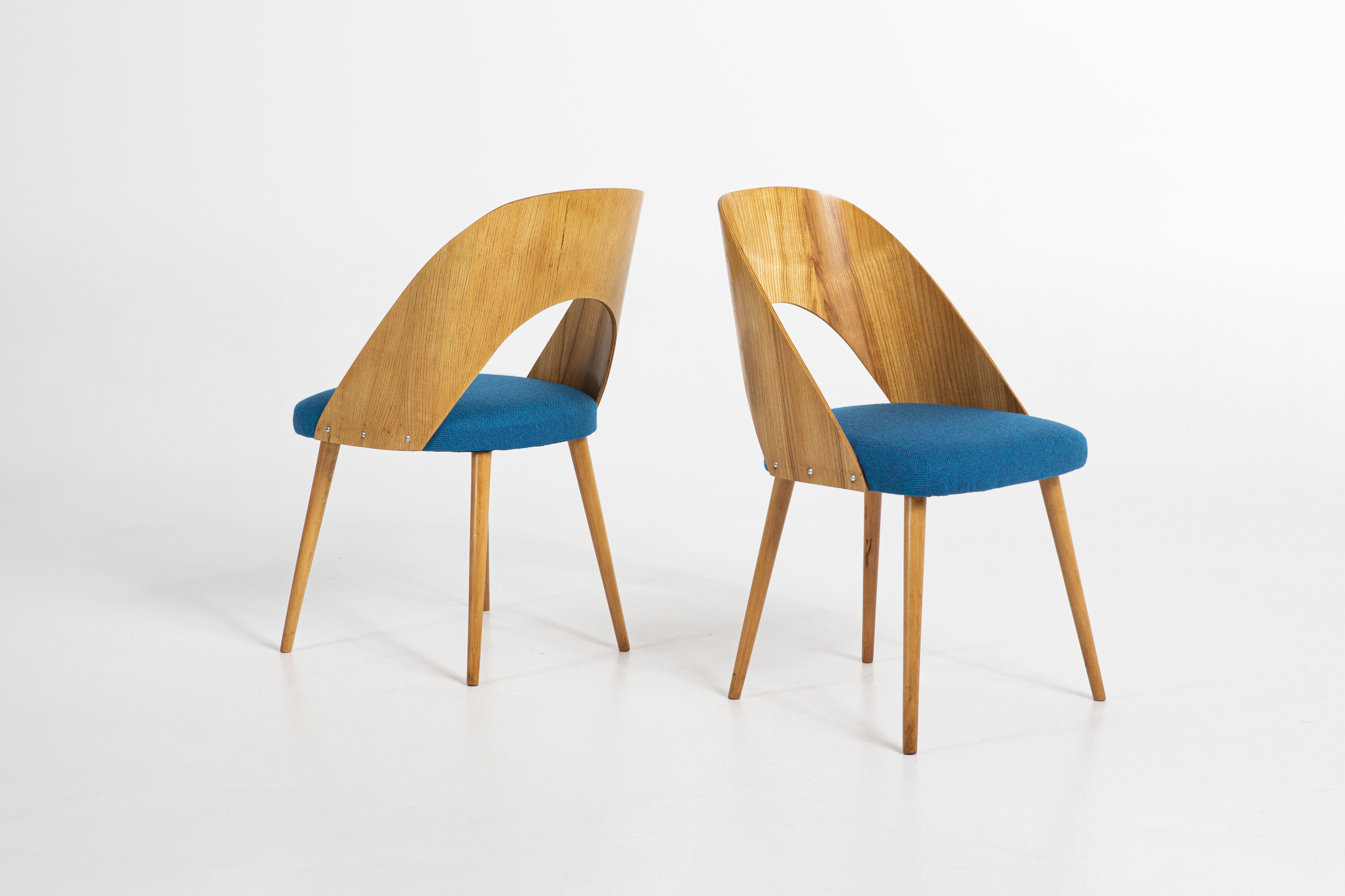 Pair of restored chairs by Antonin Suman, ONV Pisek, 1960s