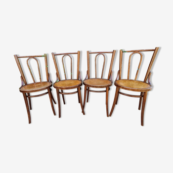 4 chaises bistrot des années 30 art nouveau